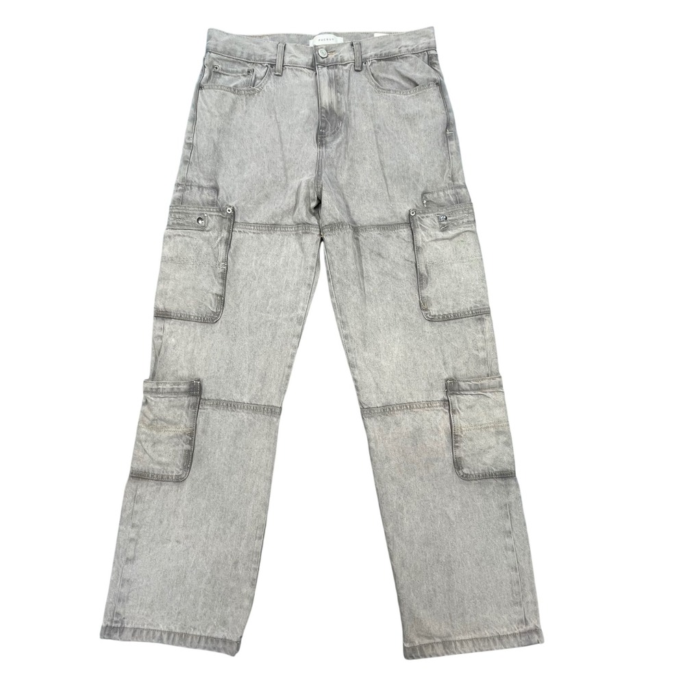 PacSun Gray Dylan Baggy Cargo Denim Jeans Mens 32x32